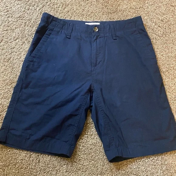 Calvin Klein Dark Blue Flat Front Shorts - Picture 2 of 4